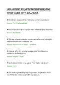 UGA HISTORY EXEMPTION COMPREHENSIVE&NewLine;STUDY GUIDE WITH SOLUTIONS
