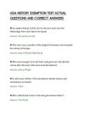 UGA HISTORY EXEMPTION TEST ACTUAL&NewLine;QUESTIONS AND CORRECT ANSWERS&NewLine;