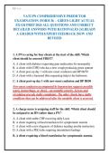VATI PN COMPREHENSIVE PREDICTOR&NewLine;EXAMINATION &lpar;FORM B&rpar; &ndash; GREEN LIGHT ACTUAL&NewLine;EXAM PREP 2026 ALL QUESTIONS AND CORRECT&NewLine;DETAILED ANSWERS WITH RATIONALES &vert;ALREADY&NewLine;A GRADED WITH EXPERT FEEDBACK &vert;NEW AND&NewLine;REVISED&NewLine;