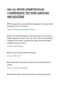 UGA U&period;S&period; HISTORY EXEMPTION EXAM&NewLine;COMPREHENSIVE TEST PAPER QUESTIONS&NewLine;AND SOLUTIONS&NewLine;