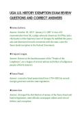 UGA U&period;S&period; HISTORY EXEMPTION EXAM REVIEW&NewLine;QUESTIONS AND CORRECT ANSWERS