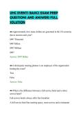 UHC EVENTS BASICS EXAM PREP&NewLine;QUESTIONS AND ANSWERS FULL&NewLine;SOLUTION