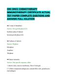 ONS ONCC CHEMOTHERAPY&NewLine;IMMUNOTHERAPY CERTIFICATE ACTUAL&NewLine;TEST PAPER COMPLETE QUESTIONS AND&NewLine;ANSWERS FULL SOLUTION&NewLine;
