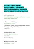 ONS ONCC CHEMOTHERAPY&NewLine;IMMUNOTHERAPY CERTIFICATE&NewLine;COMPREHENSIVE EXAM STUDY GUIDE&NewLine;COMPLETE QUESTIONS AND SOLUTIONS
