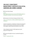 ONS ONCC CHEMOTHERAPY&NewLine;IMMUNOTHERAPY CERTIFICATE EXAM ACTUAL&NewLine;QUESTIONS AND CORRECT ANSWERS