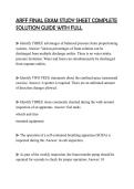 ARFF FINAL EXAM STUDY SHEET COMPLETE SOLUTION GUIDE WITH FULL&period;pdf&NewLine;&NewLine;