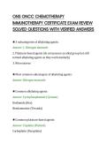 ONS ONCC CHEMOTHERAPY&NewLine;IMMUNOTHERAPY CERTIFICATE EXAM REVIEW&NewLine;SOLVED QUESTIONS WITH VERIFIED ANSWERS