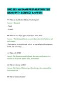 UNC EXSS 181 EXAM PREPARATION TEST&NewLine;BANK WITH CORRECT ANSWERS