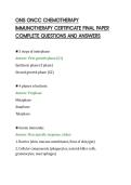 ONS ONCC CHEMOTHERAPY&NewLine;IMMUNOTHERAPY CERTIFICATE FINAL PAPER&NewLine;COMPLETE QUESTIONS AND ANSWERS&NewLine;