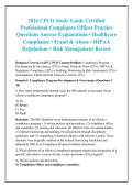 2026 CPCO Study Guide Certified &NewLine;Professional Compliance Officer Practice &NewLine;Questions Answer Explanations &bull; Healthcare &NewLine;Compliance &bull; Fraud & Abuse &bull; HIPAA &NewLine;Regulations &bull; Risk Management Review