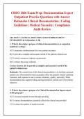 CDEO 2026 Exam Prep&colon; Documentation Expert &NewLine;Outpatient Practice Questions with Answer &NewLine;Rationales Clinical Documentation &vert; Coding &NewLine;Guidelines &vert; Medical Necessity &vert; Compliance &NewLine;Audit Review
