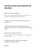 UNC EXSS 181 FINAL EXAM QUESTIONS AND&NewLine;SOLUTIONS