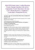 2026 CPPM Study Guide&colon; Certified Physician &NewLine;Practice Manager Questions with Answer &NewLine;Explanations Practice Operations &vert; Revenue &NewLine;Cycle &vert; Human Resources &vert; Compliance &vert; &NewLine;Leadership & Management Review 