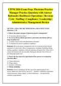 CPPM 2026 Exam Prep&colon; Physician Practice &NewLine;Manager Practice Questions with Answer &NewLine;Rationales Healthcare Operations &vert; Revenue &NewLine;Cycle &vert; Staffing &vert; Compliance &vert; Leadership &vert; &NewLine;Administrative Management Review
