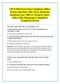CPCO 2026 Exam Prep&colon; Compliance Officer &NewLine;Practice Questions with Answer Rationales &NewLine;Healthcare Law &vert; HIPAA &vert; Fraud & Abuse &vert; &NewLine;Ethics &vert; Risk Management &vert; Regulatory &NewLine;Compliance Review 