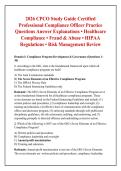 2026 CPCO Study Guide Certified &NewLine;Professional Compliance Officer Practice &NewLine;Questions Answer Explanations &bull; Healthcare &NewLine;Compliance &bull; Fraud & Abuse &bull; HIPAA &NewLine;Regulations &bull; Risk Management Review