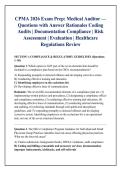 CPMA 2026 Exam Prep&colon; Medical Auditor &mdash;&NewLine;Questions with Answer Rationales Coding &NewLine;Audits &vert; Documentation Compliance &vert; Risk &NewLine;Assessment &vert; Evaluation &vert; Healthcare &NewLine;Regulations Review 