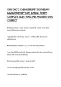 ONS ONCC CHEMOTHERAPY BIOTHERAPY&NewLine;IMMUNOTHERAPY 2026 ACTUAL SCRIPT&NewLine;COMPLETE QUESTIONS AND ANSWERS 100&percnt;&NewLine;CORRECT