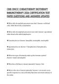 ONS ONCC CHEMOTHERAPY BIOTHERAPY&NewLine;IMMUNOTHERAPY 2026 CERTIFICATION TEST&NewLine;PAPER QUESTIONS AND ANSWERS UPDATED&NewLine;