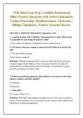 CPB 2026 Exam Prep&colon; Certified Professional &NewLine;Biller Practice Questions with Answer Rationales &NewLine;Claims Processing &vert; Reimbursement &vert; Insurance &vert; &NewLine;Billing Compliance &vert; Patient Accounts Review