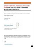 CPP CERTIFIED PAYROLL PROFESSIONAL APA MASTER EXAM &lpar;Latest 2026&sol; 2027 Update&rpar;&vert; Questions and Verified Answers&vert; 100&percnt; Correct
