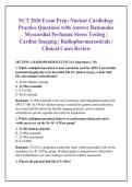 NCT 2026 Exam Prep&colon; Nuclear Cardiology &NewLine;Practice Questions with Answer Rationales &NewLine;Myocardial Perfusion Stress Testing &vert; &NewLine;Cardiac Imaging &vert; Radiopharmaceuticals &vert; &NewLine;Clinical Cases Review