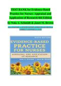 Test Bank - Evidence-Based Practice For Nurses&colon; Appraisal And Application Of Research 6th Edition &lpar; Nola A&period; Schmidt &comma; 2024&rpar; All Chapters&period;