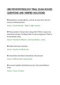 UNE PATHOPHYSIOLOGY FINAL EXAM SOLVED&NewLine;QUESTIONS AND VERIFIED SOLUTIONS&NewLine;