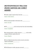 UNE PATHOPHYSIOLOGY FINAL EXAM&NewLine;UPDATED QUESTIONS AND CORRECT&NewLine;ANSWERS