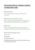 UNE PATHOPHYSIOLOGY MIDTERM COMPLETE&NewLine;COURSE REVIEW GUIDE