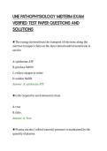 UNE PATHOPHYSIOLOGY MIDTERM EXAM&NewLine;VERIFIED TEST PAPER QUESTIONS AND&NewLine;SOLUTIONS