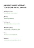 UNE PATHOPHYSIOLOGY MIDTERM KEY&NewLine;CONCEPTS AND PRACTICE QUESTIONS