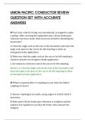 UNION PACIFIC CONDUCTOR REVIEW&NewLine;QUESTION SET WITH ACCURATE&NewLine;ANSWERS