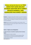 VIRGINIA CONTRACTOR PRACTICE TEST FINAL &NewLine;EXAM STUDY GUIDE 2026&sol;2027 &NewLine;ACCURATE QUESTIONS WITH CORRECT &NewLine;DETAILED ANSWERS &vert;&vert; 100&percnt; &NewLine;GUARANTEED PASS NEWEST VERSION 