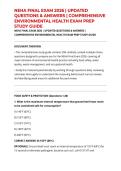 NEHA FINAL EXAM 2026 &vert; UPDATED QUESTIONS & ANSWERS &vert; COMPREHENSIVE ENVIRONMENTAL HEALTH EXAM PREP STUDY GUIDE