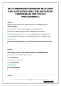API 577 WELDING INSPECTION AND METALLURGY FINAL EXAM &vert;ACTUAL QUESTIONS AND VERIFIED ANSWERS&vert;BRAND NEW 2026-2027 UPDATE&vert;GRADED A&plus;