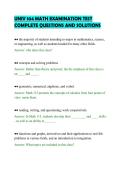 UNIV 104 MATH EXAMINATION TEST&NewLine;COMPLETE QUESTIONS AND SOLUTIONS&NewLine;