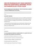 HESI PN PHARMACOLOGY EXAM 2026&sol;2027 &vert; PRACTICE QUESTIONS & ANSWERS &vert; NCLEX-PN PHARMACOLOGY STUDY GUIDE