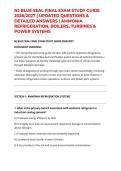 NJ BLUE SEAL FINAL EXAM STUDY GUIDE 2026&sol;2027 &vert; UPDATED QUESTIONS & DETAILED ANSWERS &vert; AMMONIA REFRIGERATION&comma; BOILERS&comma; TURBINES & POWER SYSTEMS