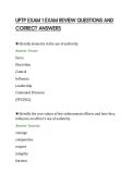 UPTP EXAM 1 EXAM REVIEW QUESTIONS AND&NewLine;CORRECT ANSWERS&NewLine;