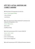 UPTP TEST 4 ACTUAL QUESTIONS AND&NewLine;CORRECT ANSWERS