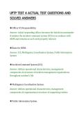 UPTP TEST 4 ACTUAL TEST QUESTIONS AND&NewLine;SOLVED ANSWERS