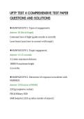UPTP TEST 4 COMPREHENSIVE TEST PAPER&NewLine;QUESTIONS AND SOLUTIONS