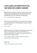 US EPA MODEL LEAD INSPECTOR ACTUAL&NewLine;TEST PAPER WITH CORRECT ANSWERS
