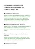 US EPA MODEL LEAD INSPECTOR&NewLine;COMPREHENSIVE QUESTIONS AND&NewLine;COMPLETE SOLUTIONS