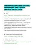 US EPA MODEL LEAD INSPECTOR FINAL&NewLine;PAPER REVIEW SHEET UPDATED&NewLine;QUESTIONS AND SOLUTIONS