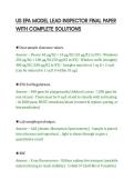 US EPA MODEL LEAD INSPECTOR FINAL PAPER&NewLine;WITH COMPLETE SOLUTIONS