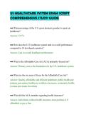 US HEALTHCARE SYSTEM EXAM SCRIPT&NewLine;COMPREHENSIVE STUDY GUIDE