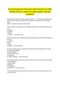 Sport Management Final Exam with all Correct & 100&percnt; Verified Answers &vert;Actual Complete Update &vert;Already Graded A&plus;