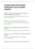US HEALTHCARE SYSTEM REVIEW&NewLine;QUESTION SET WITH ACCURATE&NewLine;ANSWERS